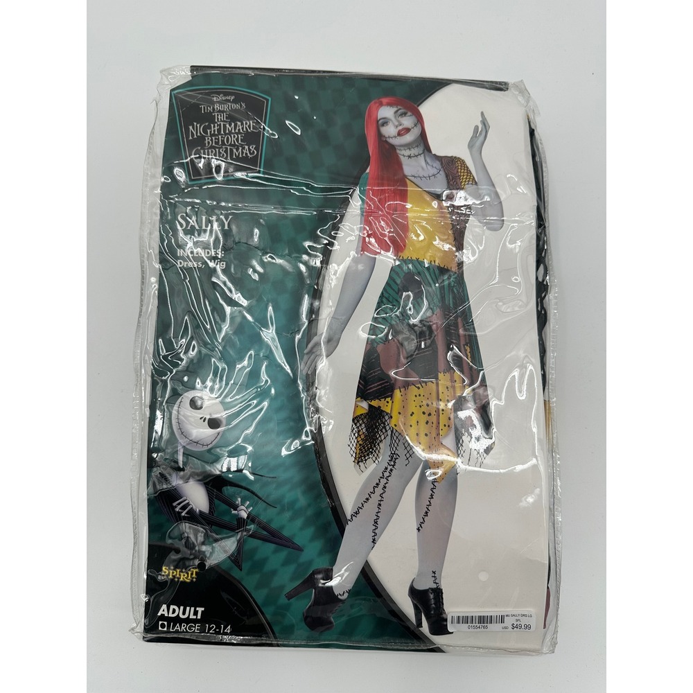 Disney Spirit Nightmare Before Christmas Sally Costume Dress Wig Adult L 12-14